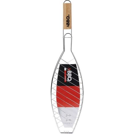 BBQ parrilla pescado 14x58 cm , Parrilla para pescado 14 x 58 cm, un utensilio de cocina diseñado para asar pescado de forma cómoda y segura en parrilla o barbacoa.

Característica