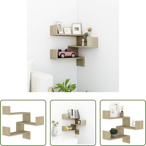 Eckregal - Wand-Eckregal Sonoma-Eiche 40x40x50 cm Holzwerkstoff (1/5)
