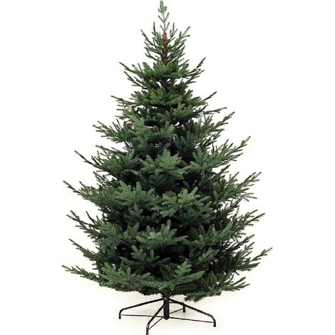 Albero di natale CM 210 verde pino artificiale 2640 CIME in pe e pvc realistico folto pieno salvaspazio ignifugo apertura ad ombrello (1/4)
