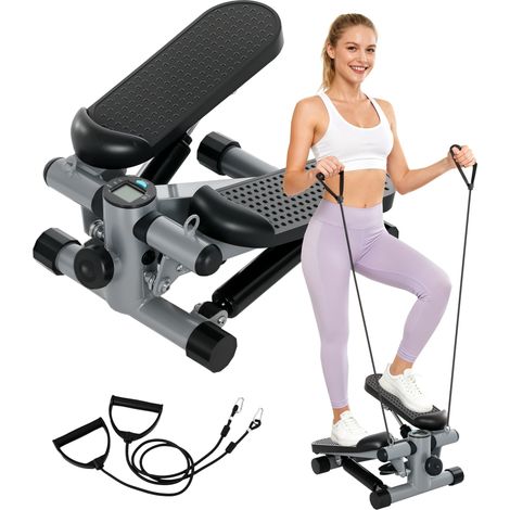 SPORTNOW Mini Stepper, Compact Step Machine Exerciser with Resistance Bands (1/5)
