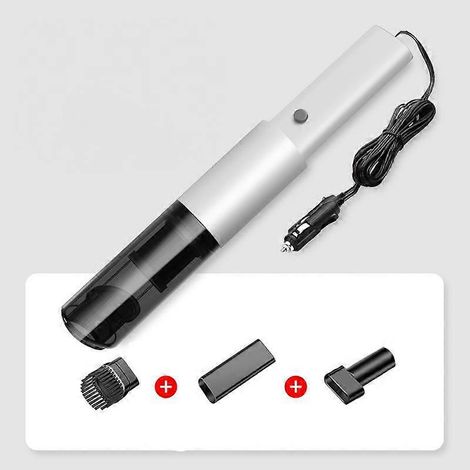 Aspirateur de voiture portable haute puissance à chargement sans fil (blanc filaire) (1/5)