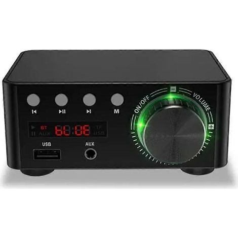 Amplificateur numérique 100W Bluetooth 5.0 Audio Puissance Stéréo 2x50W Noir (1/5)