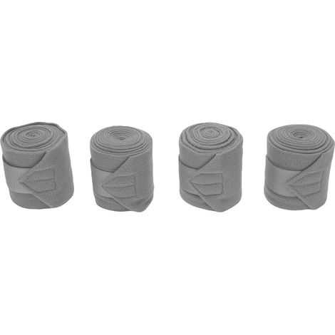 Bandages de polo cheval 4pcs polaire douce gris 9.8FT enveloppement protecteur confortable ajustable pour équitation (1/4)