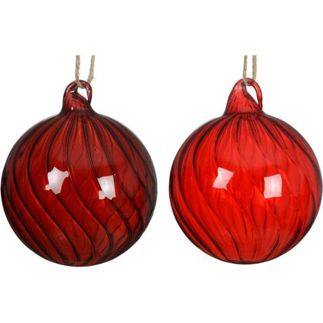 Decoris Pallina Natalizia di Vetro - Swirl - Colori Assortiti - 10cm