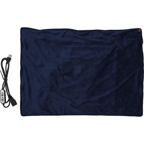 Couverture chauffante multifonctionnelle à température réglable, compatible USB, bleu marine (1/5)