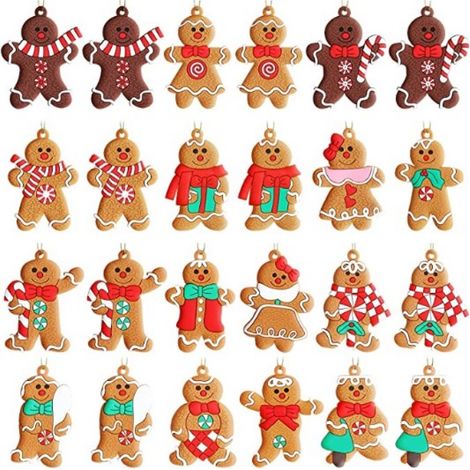 Adorno De Árbol De Navidad Figura De Galleta De Jengibre - 30 Unidades - 7 X 5 Cm (1/5)