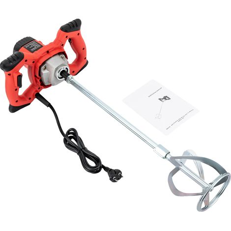 Hormigonera, 1500 W de potencia, velocidad regulable, roja, UE (1/2)