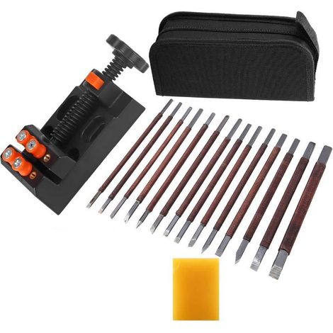 Mini étau de perceuse à réglage rapide, 18 pièces/ensemble d'outils de sculpture, Outil de Sculpture Bijoux Portable Multifonction Précision, Outil de Fixation d'Étau de Table DIY (1/5)