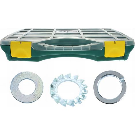 Coffret rondelles eventail. mu. grower acier zingué blanc - 1235 pc mm