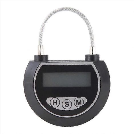 Coffre de rangement pour jouets avec minuterie électronique, coffre multifonctionnel avec minuterie, noir (1/5)