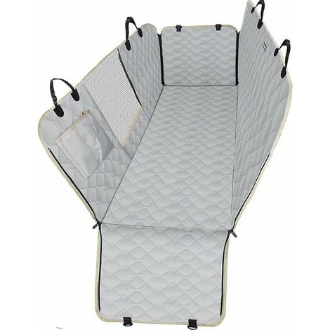 Housse de protection de banquette arrière de voiture, camion ou SUV pour chien, 100 % imperméable, avec fenêtre en filet robuste, antidérapante, universelle, résistante aux griffes (1/5)