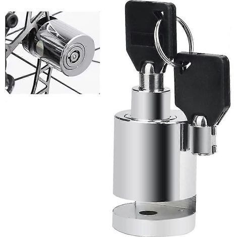 Antivol de roue de sécurité en alliage de zinc avec 2 clés, mini antivol pour vélo, disque de frein pour moto, vélo, quad, scooter (argent) (1/5)