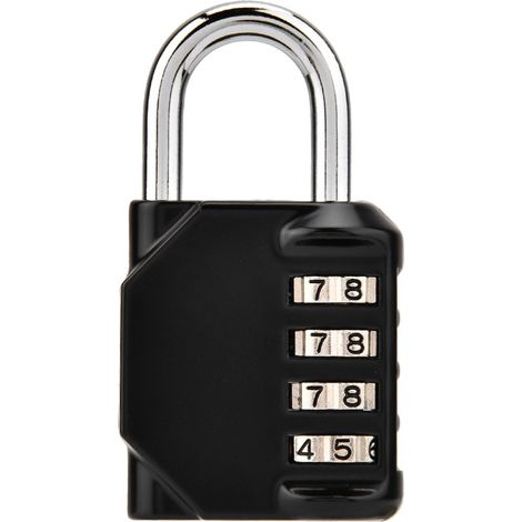 Cadenas à combinaison 4 chiffres US234 en alliage de zinc noir robuste 80mm pour valise armoire gym (1/5)