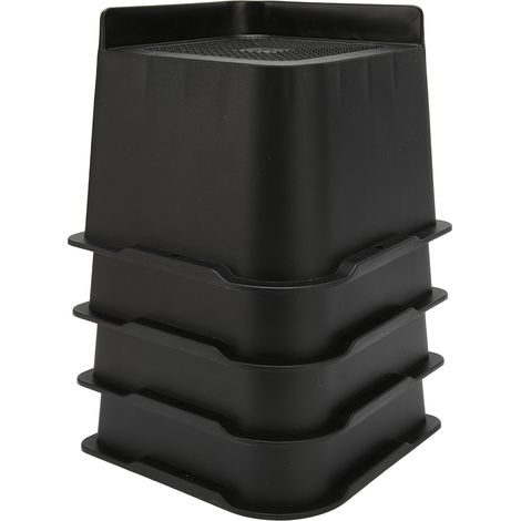 Set mit 4 L-förmigen ABS-Bettbeinen, rutschfest, geeignet für Schreibtisch, Kleiderschrank, Sofa, Couch und Tisch, schwarz, 10,2 cm / 4 Zoll (1/5)