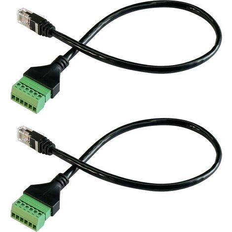 RJ12 Adapters, 30cm Extension Cable, 6P6C Connector, 6-Pin Screw Terminal Block, For Cat3 Telephone (1/5)