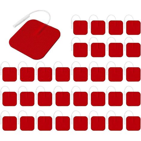Lot de 40 électrodes de rechange pour appareil TENS, réutilisables et sans latex, compatibles avec les appareils TENS. (1/5)