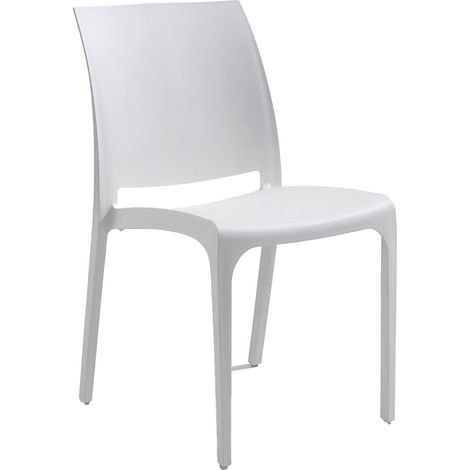 Dmora - Gartenstuhl Miranda, Gartensitz, Outdoor-Stuhl, Outdoor-Sessel, Made in Italy, 54x46 h80 cm, Weiß