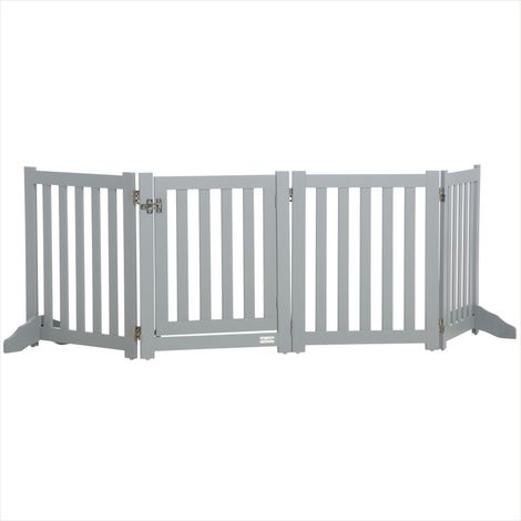 Chatière Pliante barrière de sécurité chien 4 panneaux MDF 205 x (1/5)