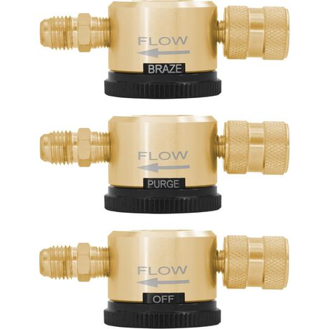 Outil de Purge à l'azote, connecteur 1/4 pouces, régulateur de pression de débit de gaz N2, brasage pour CVC (1/5)