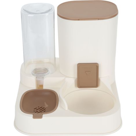 Distributeur d'eau et de nourriture automatique 2 en 1 pour animaux de compagnie, grande capacité, avec mangeoire et distributeur d'eau détachables pour la maison. (1/5)