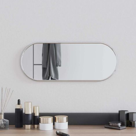 vidaXL Espejo de pared ovalado plateado 50x20 cm (1/5)