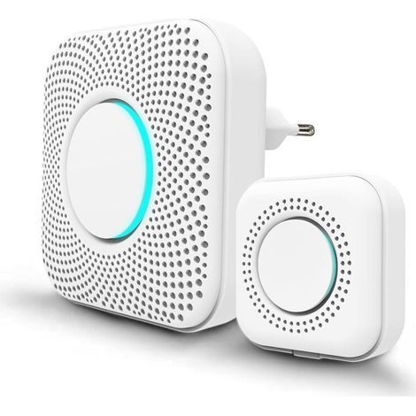 Wireless doorbell with a 150m range, LED indicator, 36 melodies with 4 volume levels, 1 transmitter and 1 spare, Wireless house chime for home (1/5)