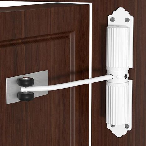Ferme Porte Automatique,Ferme Porte Force De Fermeture Réglable,Groom Fermeture Porte Avec 4 Vis Et Tige De Réglage, Fermeture Porte Adapté Maison, Chambre, Bureau (Blanc) (1/5)