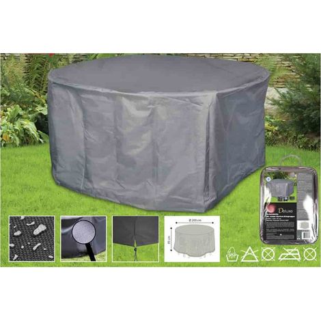 Schutzhülle Gartenmöbel rund, Abdeckplane Sitzgruppe, 200x95cm, wasserdicht