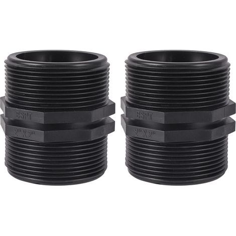 2 Pièces BSP Raccord de Tuyau 2" x 2" Filetage Extérieur Connecteurs de Tuyaux pour Systèmes d'irrigation de Jardin (1/4)