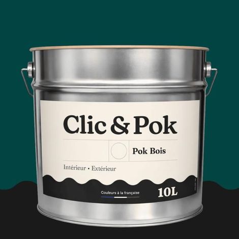 Peinture Bois Extérieur – POK BOIS - 10L - RAL 6004 - Vert bleu- Résistante aux intempéries - Ne s'écaille pas