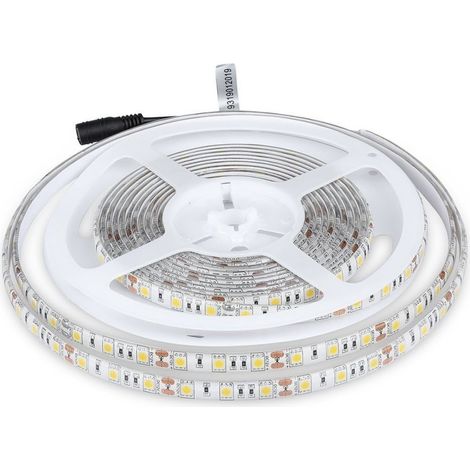 V-TAC STRISCIA LED 5050 IMPERMEABILE MONOCOLORE 300 LED BOBINA DA 5 METRI IP65 - SKU 2149 2150 2148 - Colore Luce: Bianco Caldo