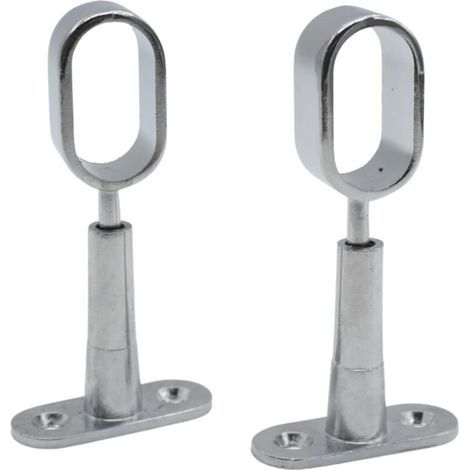SHINING HOUSE Barcelona  Support Tringle Penderie 2 Support pour Barre Penderie Ovale  Hauteur 41 à 105mm  Zinc-Aluminium  Support Central de Tube pour Armoire Penderie Vetement, Tringle Rideau Plafon