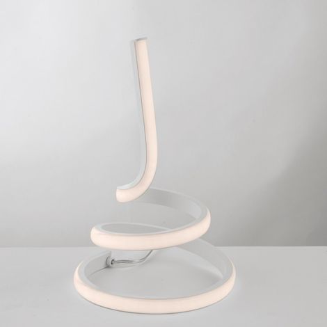 Tischlampe aus Metall und Weißaluminium mit integrierter LED 18x h28 cm