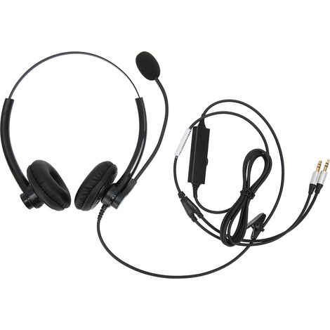 Casque supra-auriculaire A26 pour centre d'appels avec réduction de bruit, casque professionnel, double interface 3,5 mm (1/5)