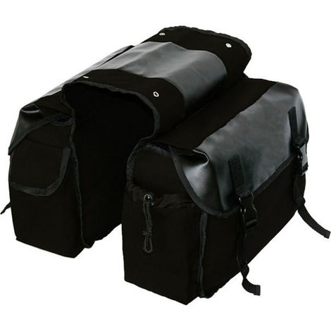 Borsa da sella per moto Borsa da sella per moto di grande capacità Borsa da viaggio in tela impermeabile Borsa per attrezzi laterale Borsa per moto (Nero)