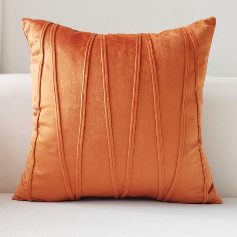 Sans Noyau 4pcs 40x40cm Taie D'oreiller De Canapé De Style Nordique Simple Couleur Unie Ins Coussin De Bureau Coussin De Chevet - Yzg Orange (1/4)
