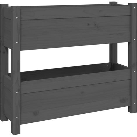 Maison Exclusive - Fioriera Grigia 77x25x66 cm in Legno Massello di Pino