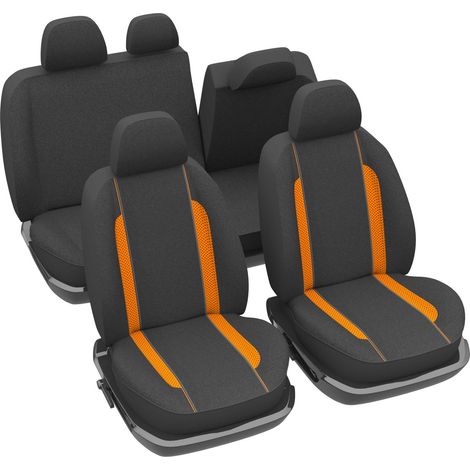 Jeu complet de housses universelles - Housses de sièges anti-dérapantes - Lavable - Voiture/Auto - Orange
