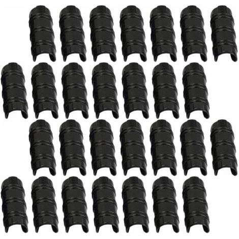 QORVA-100 Pcs Jardin Bâtiment Tuyau Clip PC Serre Cadre Tuyau Pinces Tube Film Clip pour Serre Bannière Cadre Protection Noir 25mm (1/5)