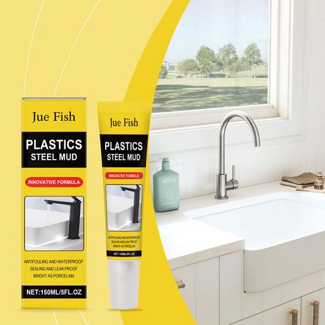 Wasserfeste und auslaufsichere Epoxid-Kittmasse für Küche und Bad – schnelltrocknend, strapazierfähig und wasserdicht – 150 ml -- DE (1/5)