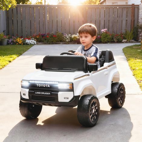 Voiture Électrique pour Enfants TOYOTA Land Cruiser 12V avec Télécommande, Âge 3-6 Ans, Blanc (1/5)