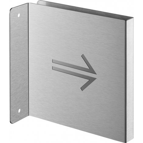 Targa segnaletica <>, acciaio inox spazzolato, 120 x 120 mm, con bordo ripiegato – THIRARD (1/4)