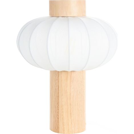 Table Lamp Light Brown Rubberwood Iron Nylon Shape Living Room Bedroom Modern Contemporary ABENS
