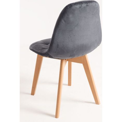 Sillas Comedor - Silla Kelen Terciopelo - Gris oscuro