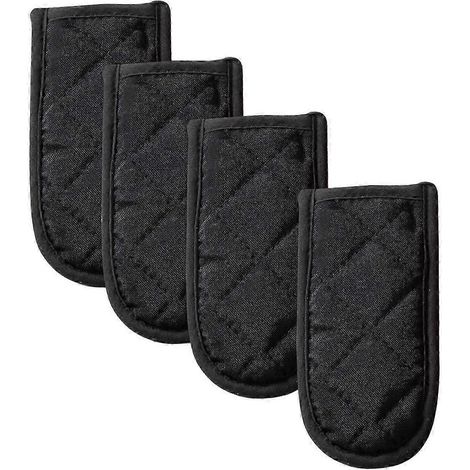 Maniques de poêle multifonctions en polyester antidérapant, résistantes à la chaleur et anti-brûlures, pour ustensiles de cuisine.-Black (1/5)