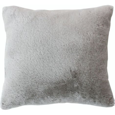 Coussin effet fourrure 40x40cm - 40x40cm - Gris (1/2)