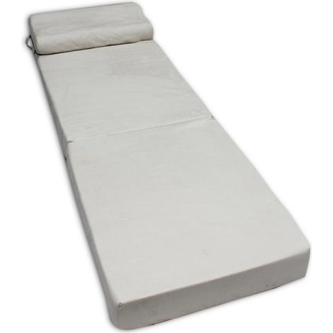 Faltbare Matratze – Waschbarer Bezug – 70 cm x 200 cm x 15 cm – Creme