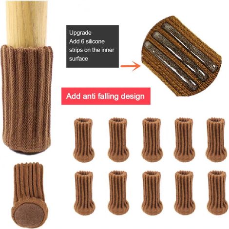 Couvre-pieds de Table ou de chaise, ensemble de 12 pièces, en tricot, antidérapant, protège le sol de la maison, décorations de maison (1/5)