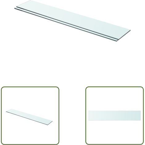 2 pcs Panneaux d'étagère, Tablettes Murale, Meubles de rangement Verre Transparent 70x12 cm MAE4506 (1/3)