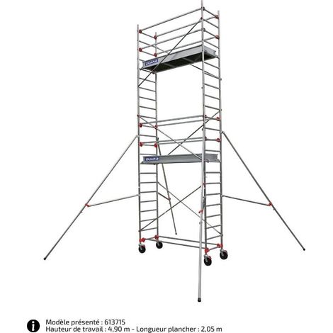 Echafaudage roulant - Hauteur de travail maximale 3.90m - 613712